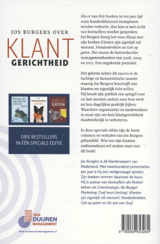 Achterkant van Jos Burgers over klantgerichtheid