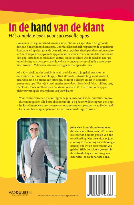 Achterkant van In de hand van de klant