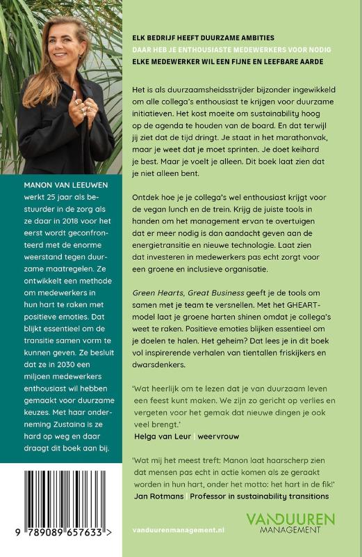 Achterkant van Green hearts, great business
