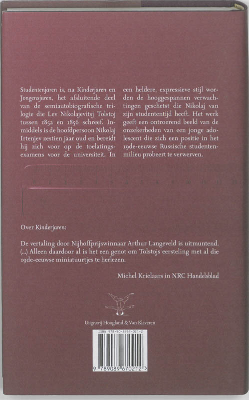 Achterkant van Studentenjaren