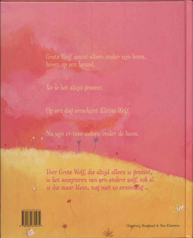 Achterkant van Grote wolf en kleine wolf
