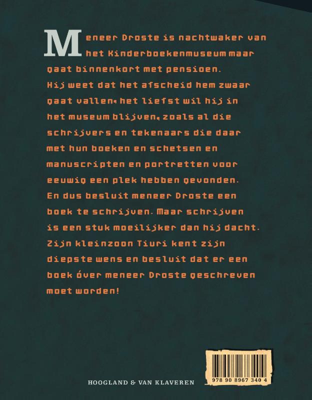 Achterkant van Meneer Droste van het Kinderboekenmuseum