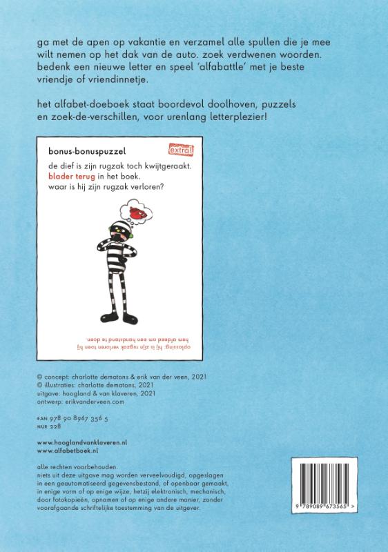 Achterkant van Alfabet doeboek