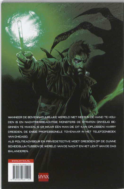 Achterkant van De Dresden files