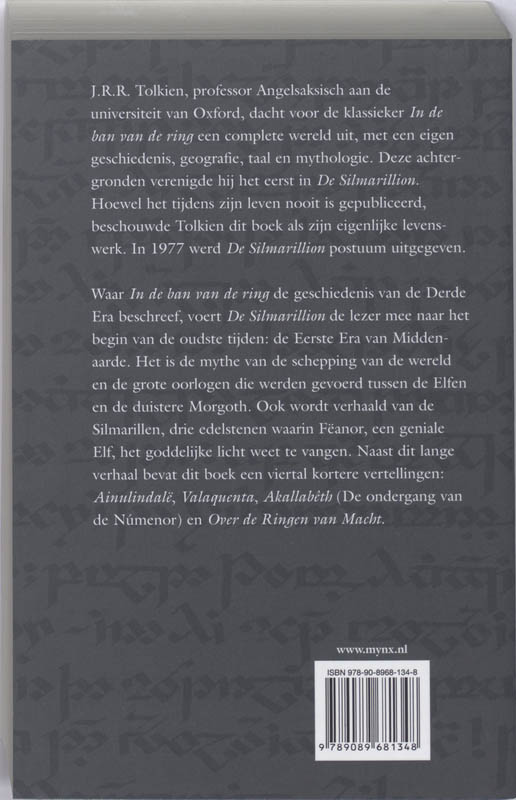 Achterkant van De Silmarillion
