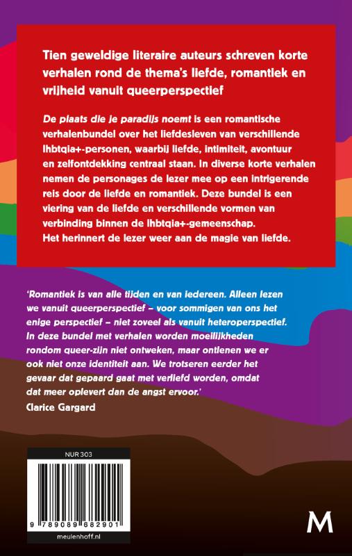 Achterkant van De plaats die je paradijs noemt