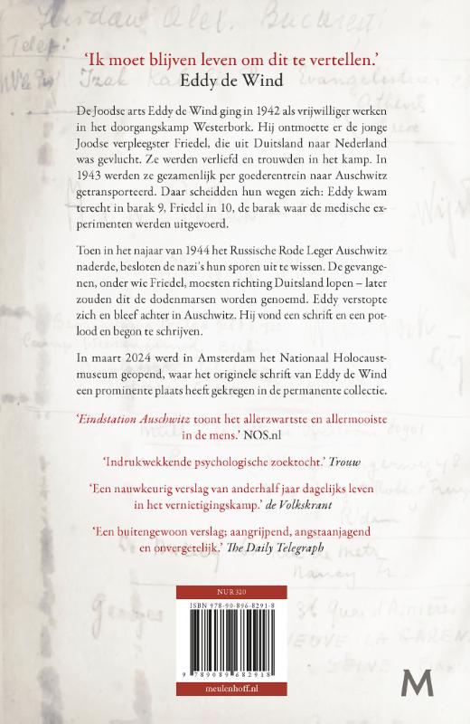 Achterkant van Eindstation Auschwitz