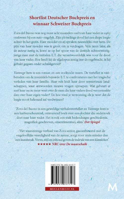 Achterkant van Vanwege hem