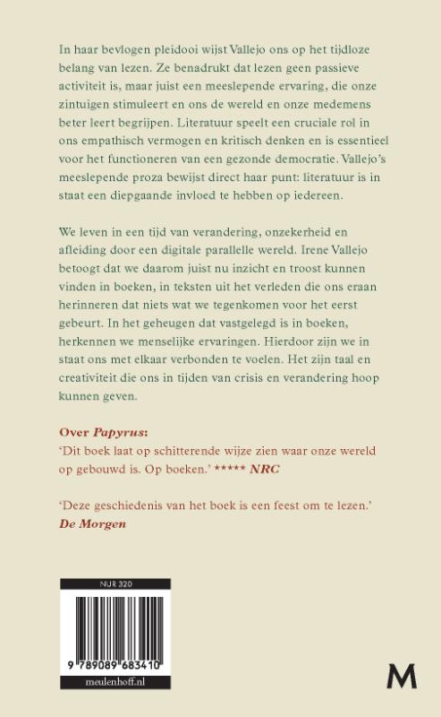Achterkant van Uit liefde voor het lezen