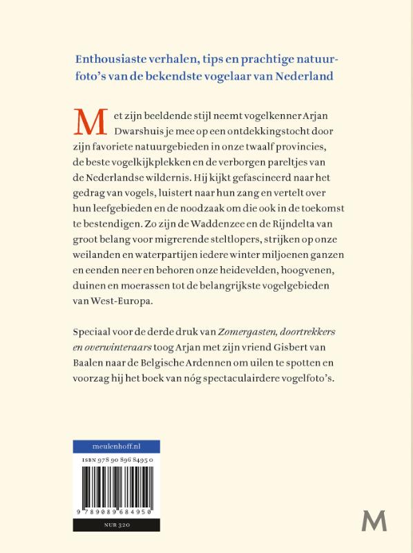 Achterkant van Zomergasten, doortrekkers en overwinteraars