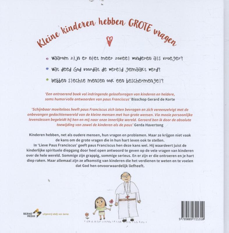 Achterkant van Lieve Paus Franciscus