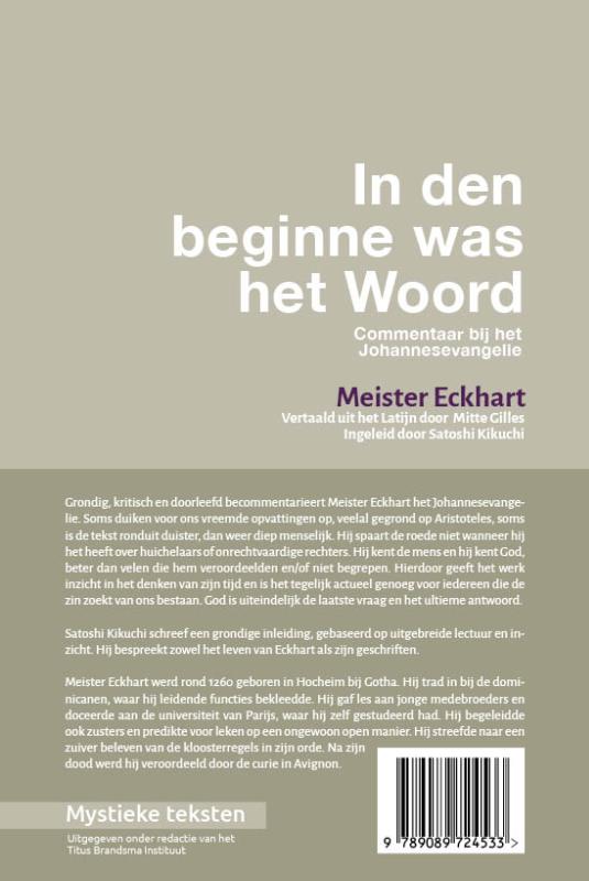 Achterkant van In den beginne was het woord