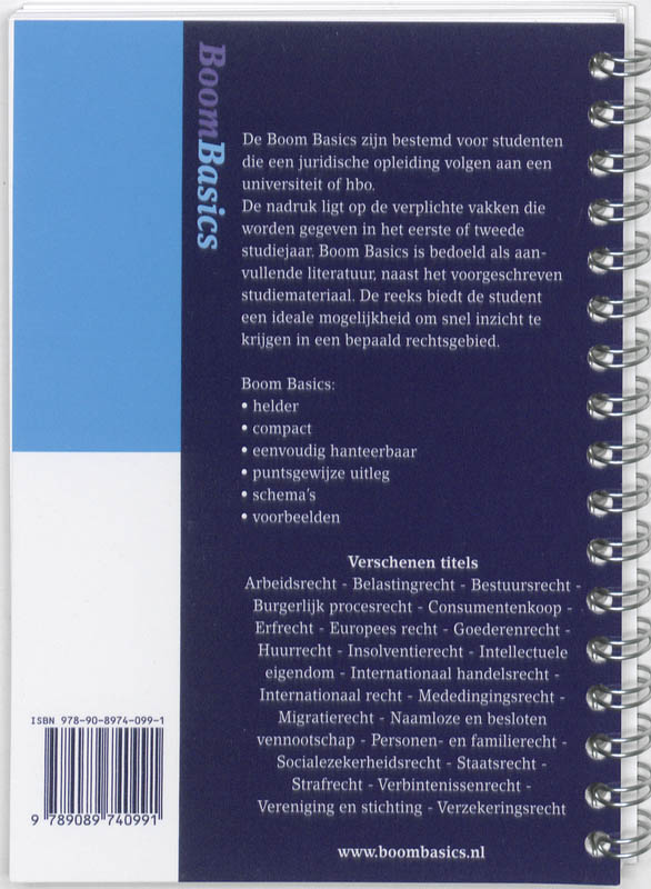 Achterkant van Boom Basics Verbintenissenrecht