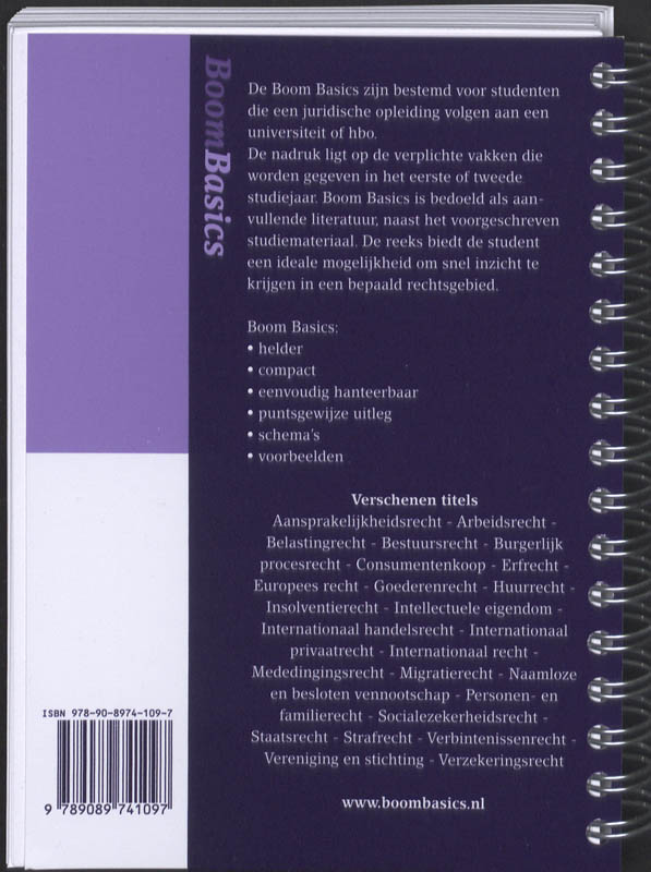 Achterkant van Boom Basics Belastingrecht