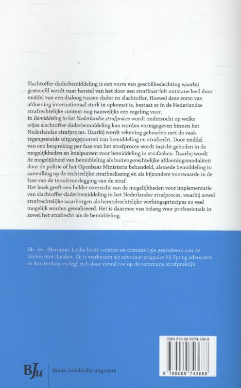 Achterkant van Bemiddeling in het Nederlandse strafproces