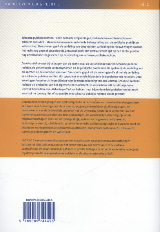 Achterkant van Schaarse publieke rechten