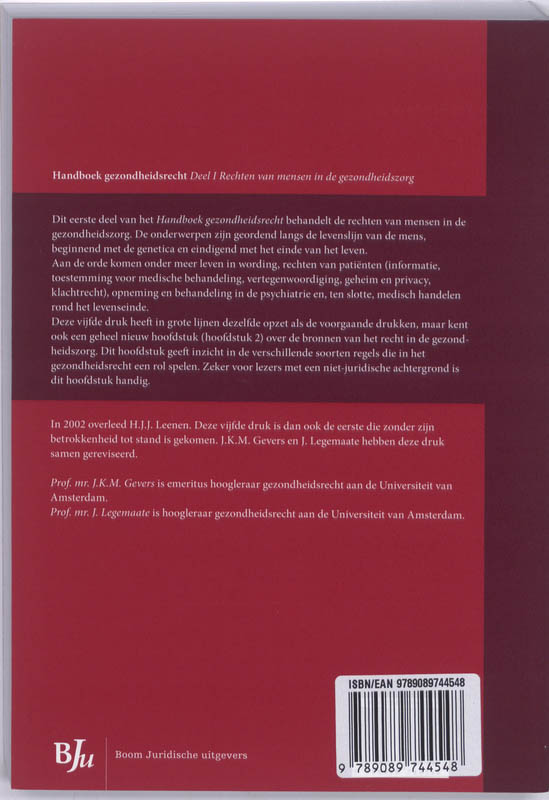 Achterkant van Deel 1 rechten van mensen in de gezondheidszorg