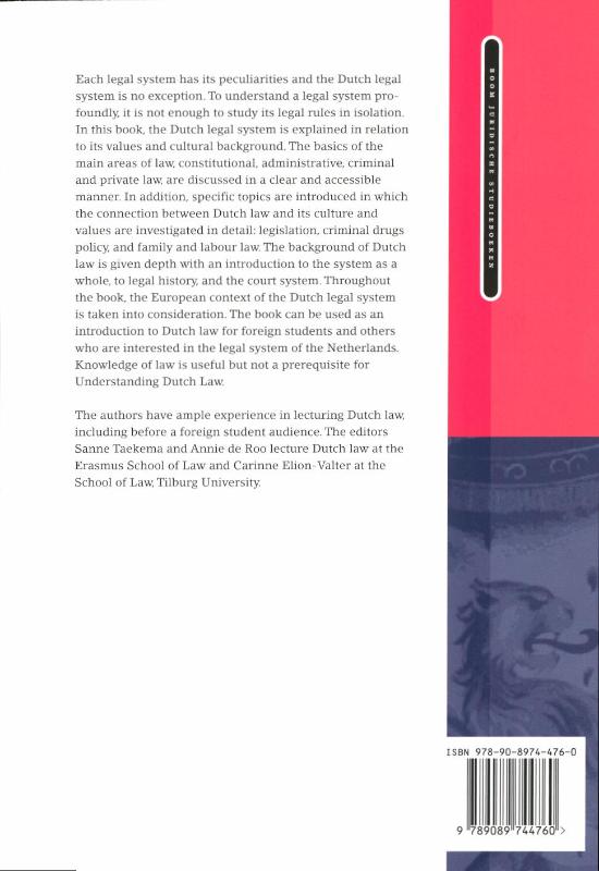Achterkant van Understanding Dutch law