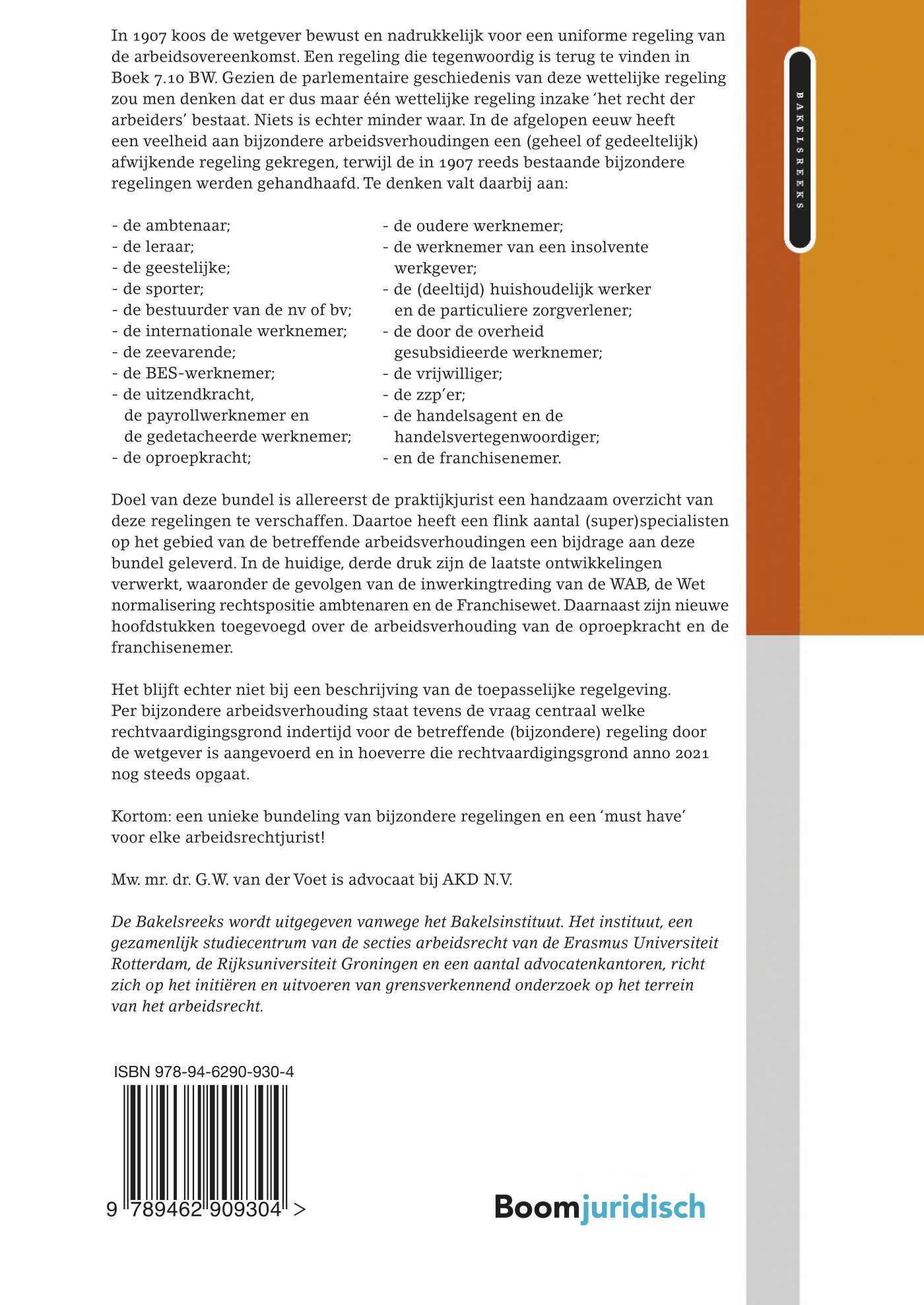 Achterkant van Arbeidsrechtelijke themata – Bijzondere arbeidsverhoudingen