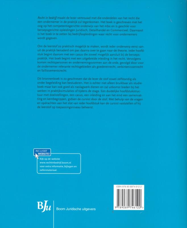 Achterkant van Recht in bedrijf