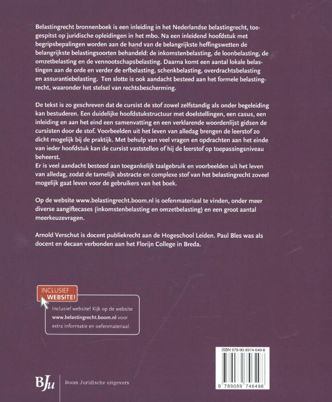 Achterkant van Bronnenboek