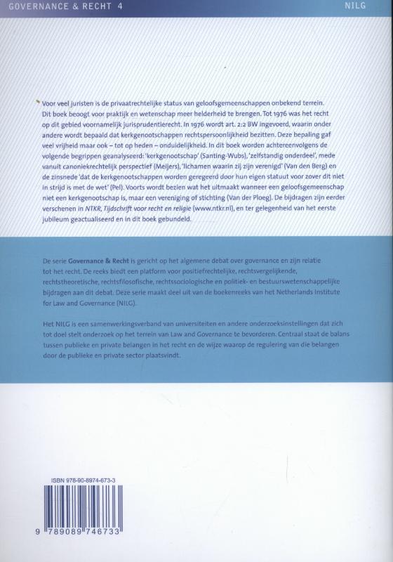 Achterkant van De rechtspersoonlijkheid van geloofsgemeenschappen