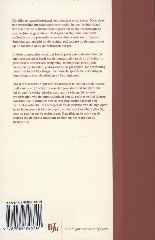 Achterkant van De neutrale strafrechter
