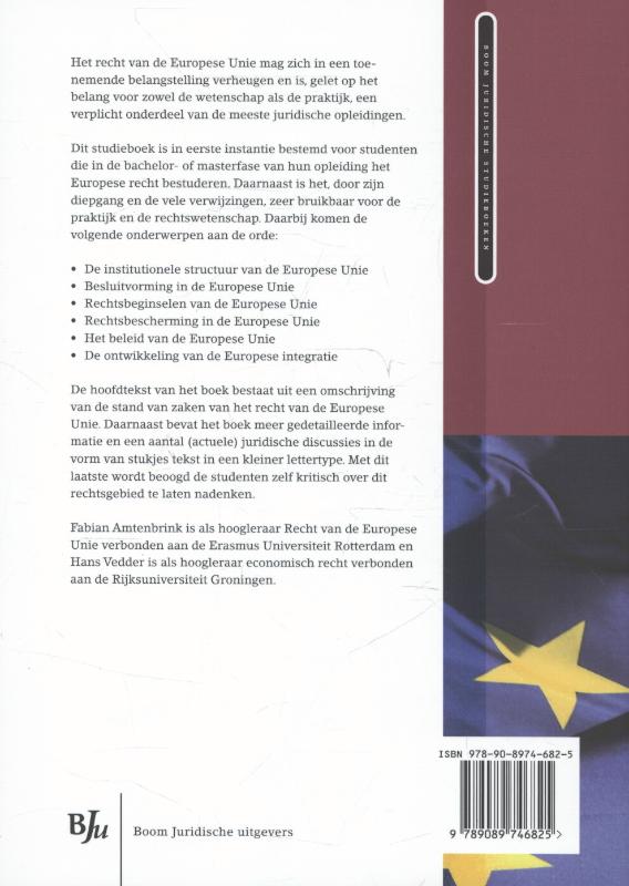 Achterkant van Recht van de Europese Unie