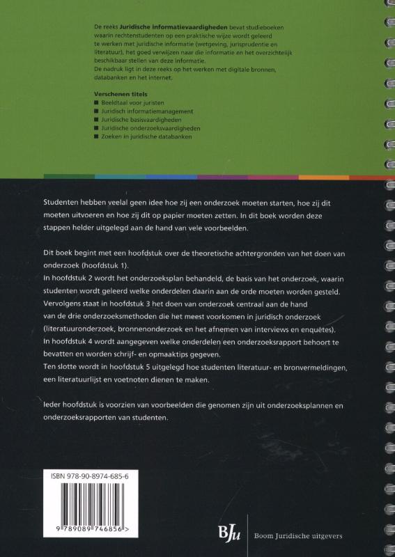 Achterkant van Juridische onderzoeksvaardigheden