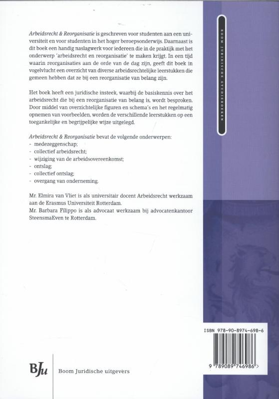 Achterkant van Arbeidsrecht en reorganisatie