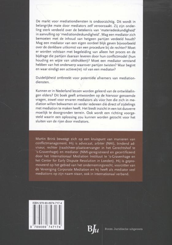 Achterkant van (Business) mediation en materiedeskundigheid