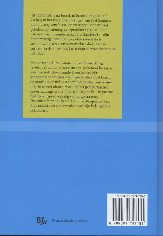 Achterkant van Piet Sanders