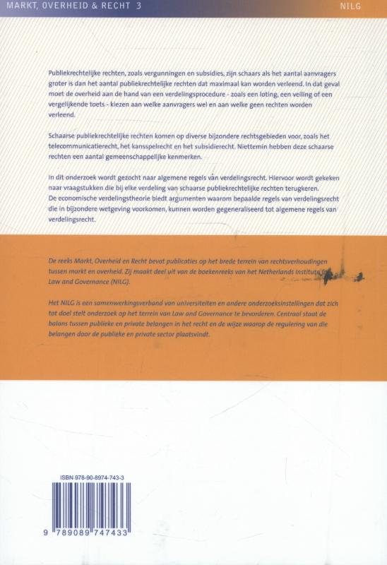 Achterkant van De verdeling van schaarse publiekrechtelijke rechten