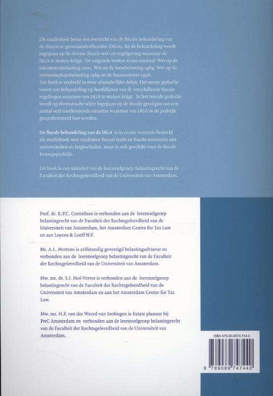 Achterkant van Fiscale behandeling van de DGA