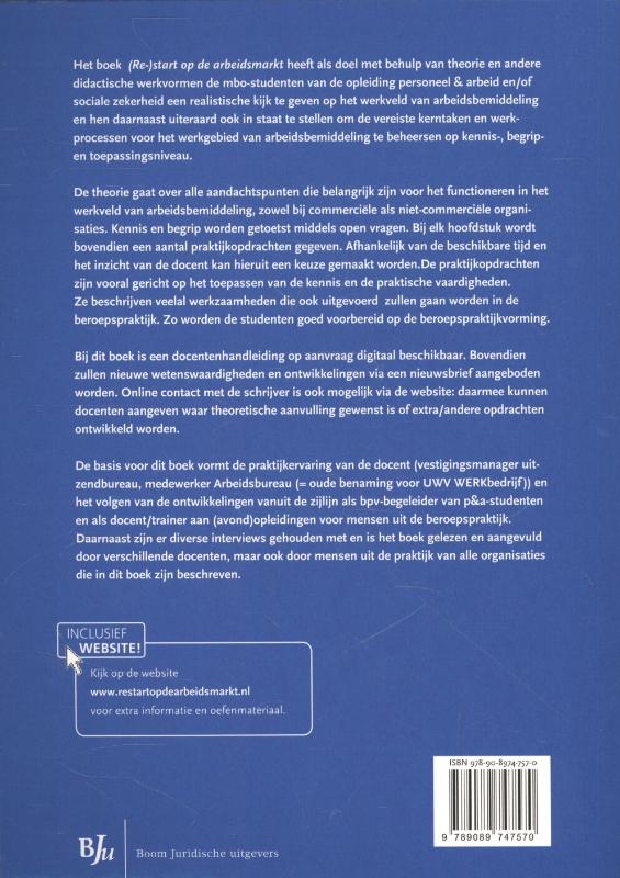 Achterkant van (Re-)start op de arbeidsmarkt
