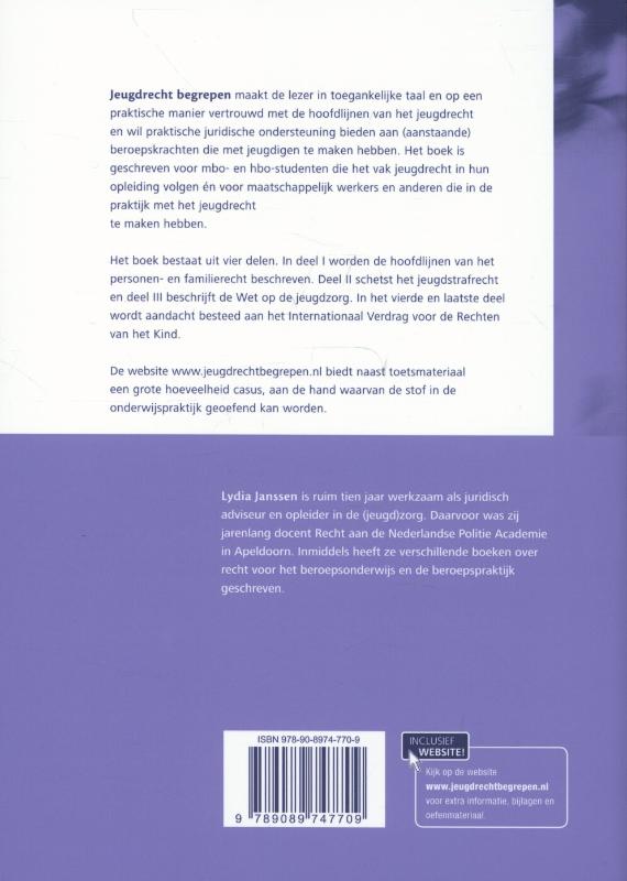 Achterkant van Jeugdrecht begrepen