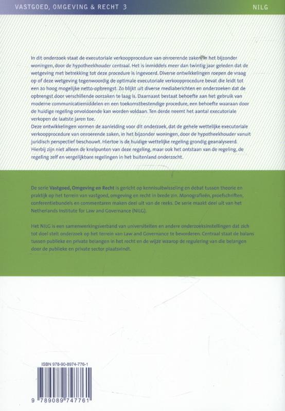 Achterkant van De executoriale verkoop van onroerende zaken door de hypotheekhouder
