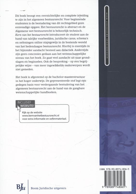 Achterkant van Kern van het bestuursrecht