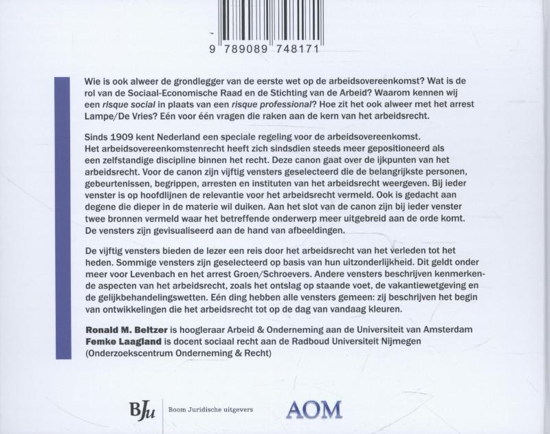 Achterkant van Canon van het arbeidsrecht
