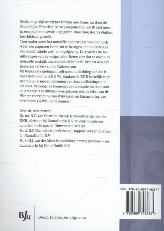 Achterkant van Vademecum notariaat