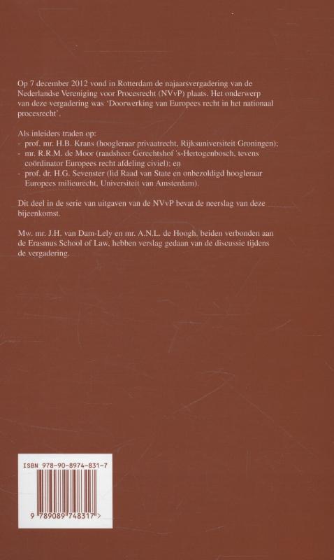 Achterkant van Doorwerking van Europees recht in het nationaal procesrecht