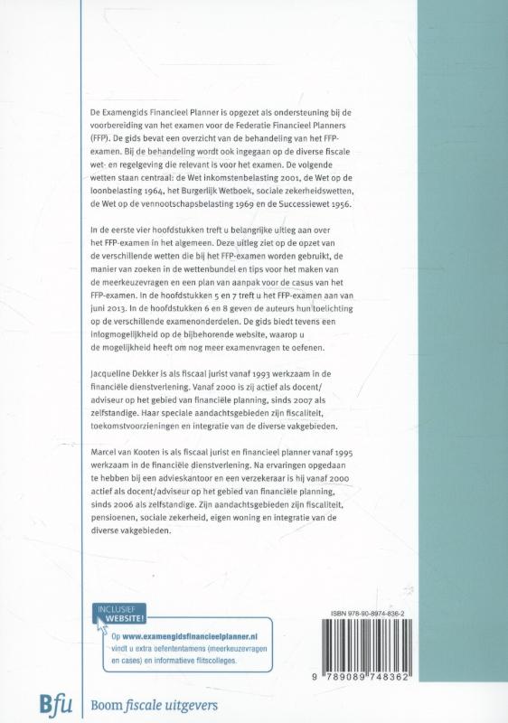 Achterkant van Examengids financieel planner