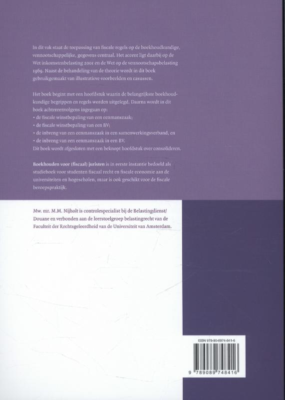 Achterkant van Boekhouden voor (fiscaal) juristen