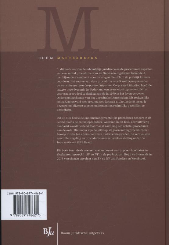 Achterkant van Corporate litigation bij de ondernemingskamer