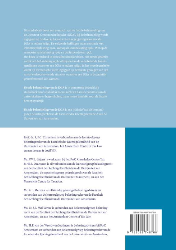 Achterkant van Fiscale behandeling van de DGA