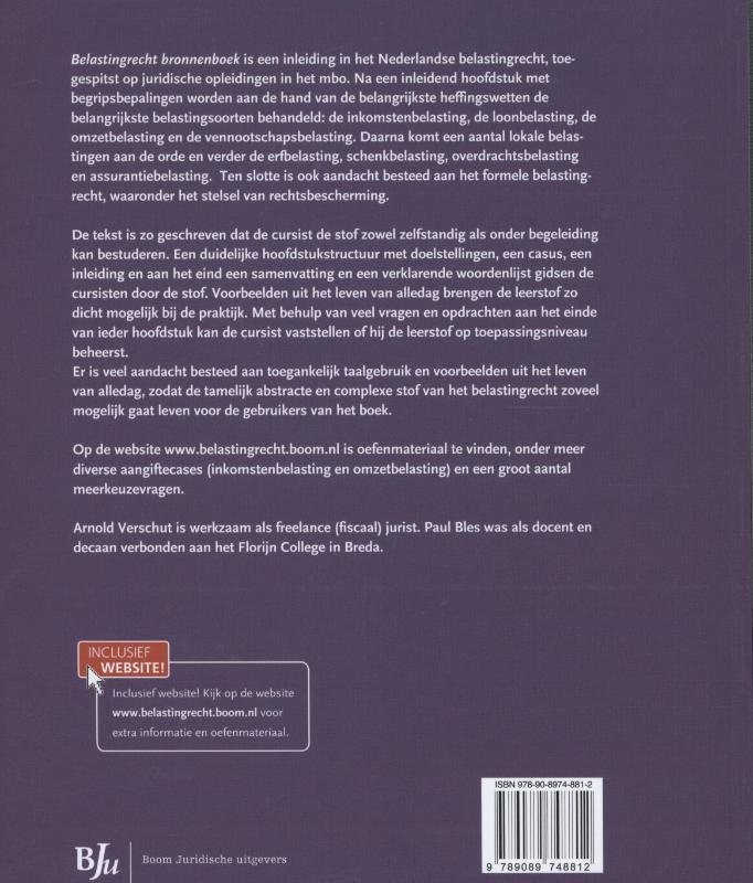 Achterkant van Belastingrecht