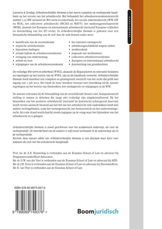 Achterkant van Arbeidsrechtelijke themata