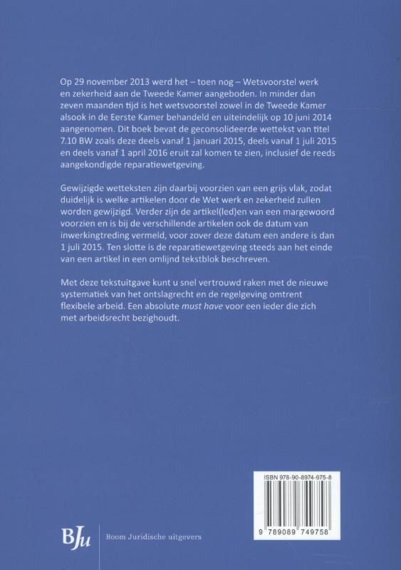 Achterkant van Wet werk en zekerheid