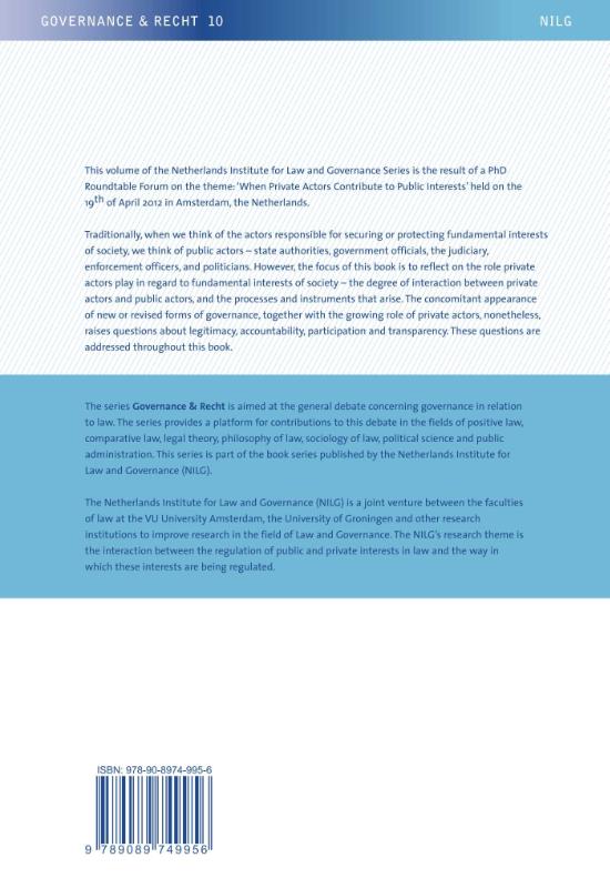 Achterkant van When private actors contribute to public interests