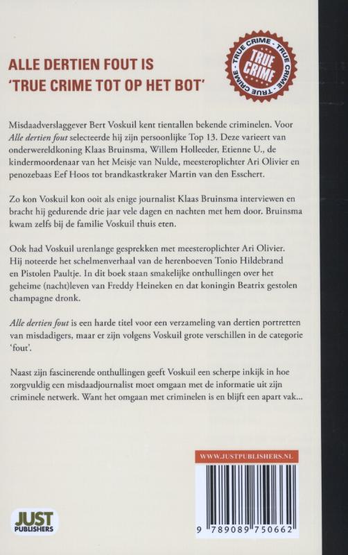 Achterkant van Alle dertien fout